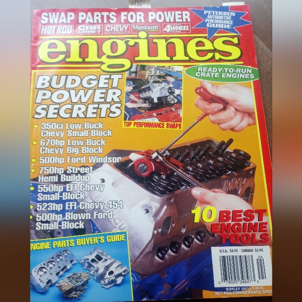 Vintage Engines Magazine Hot Rod Car Craft April 1998